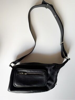 Lacoste Black Leather Crossbody Bag
